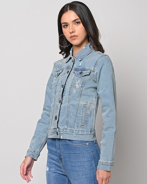 Vero Moda Medium Wash Crop Denim Jacket Size XS | eBay