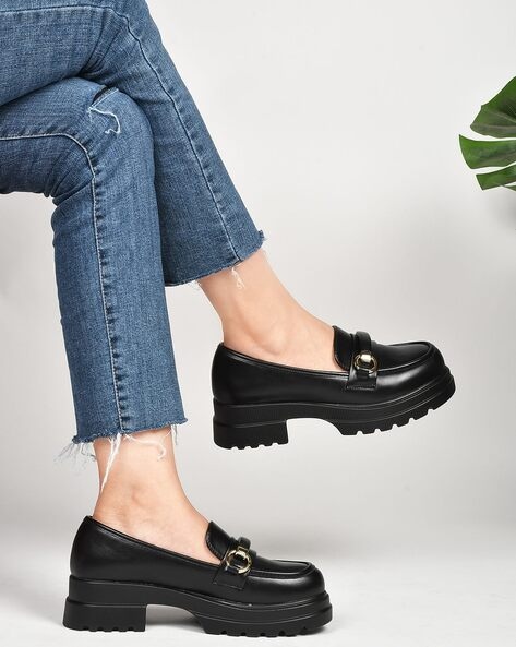 Block-heeled loafers - Black - Ladies | H&M IN