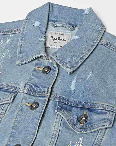 Trendy Tie Effect Denim Jacket | Pepe Jeans India