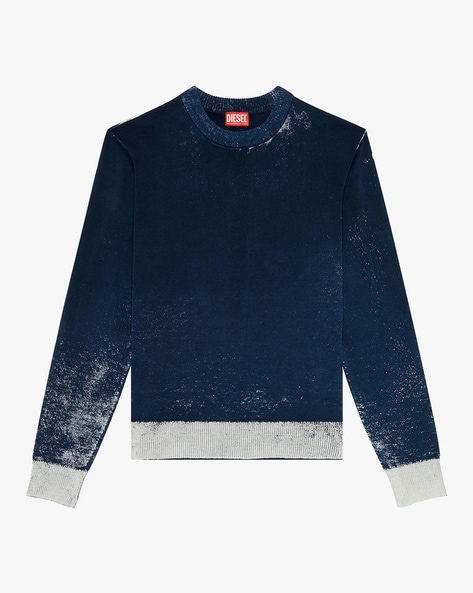 Buy DIESEL K LARENCE B Regular Solid Knitwear Blue Color Men AJIO LUXE