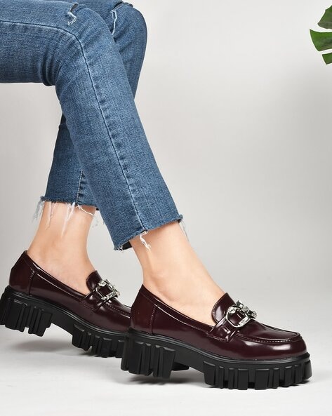 Ladies hot sale chunky loafers