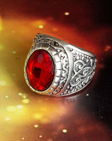 Order GLAMIRA Men's Ring Absolute Strength in Princess cut 1.4 Carat 14k  White Gold Ruby | GLAMIRA.in