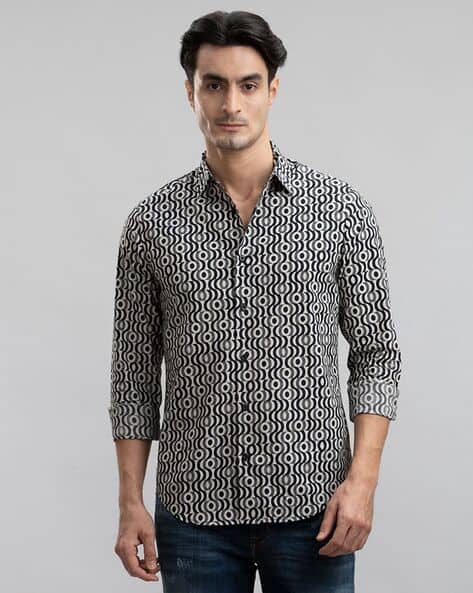 SUPERDRY Printed Poplin Regular Fit Shirt