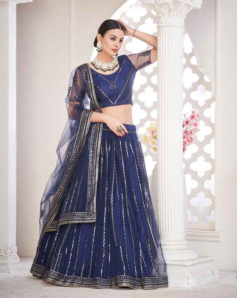 Navy Blue Color Heavy Lehenga Choli for Women Wedding Indian Traditional  Ghagra Choli Bollywood Stylish With Designer Blouse. - Etsy