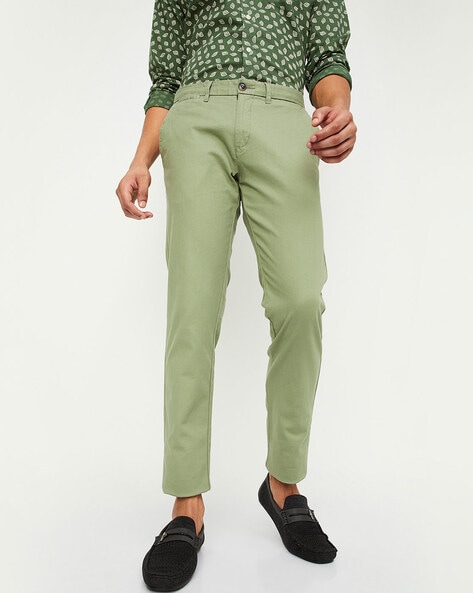 Buy Olive Green Trousers & Pants for Men by AJIO Online