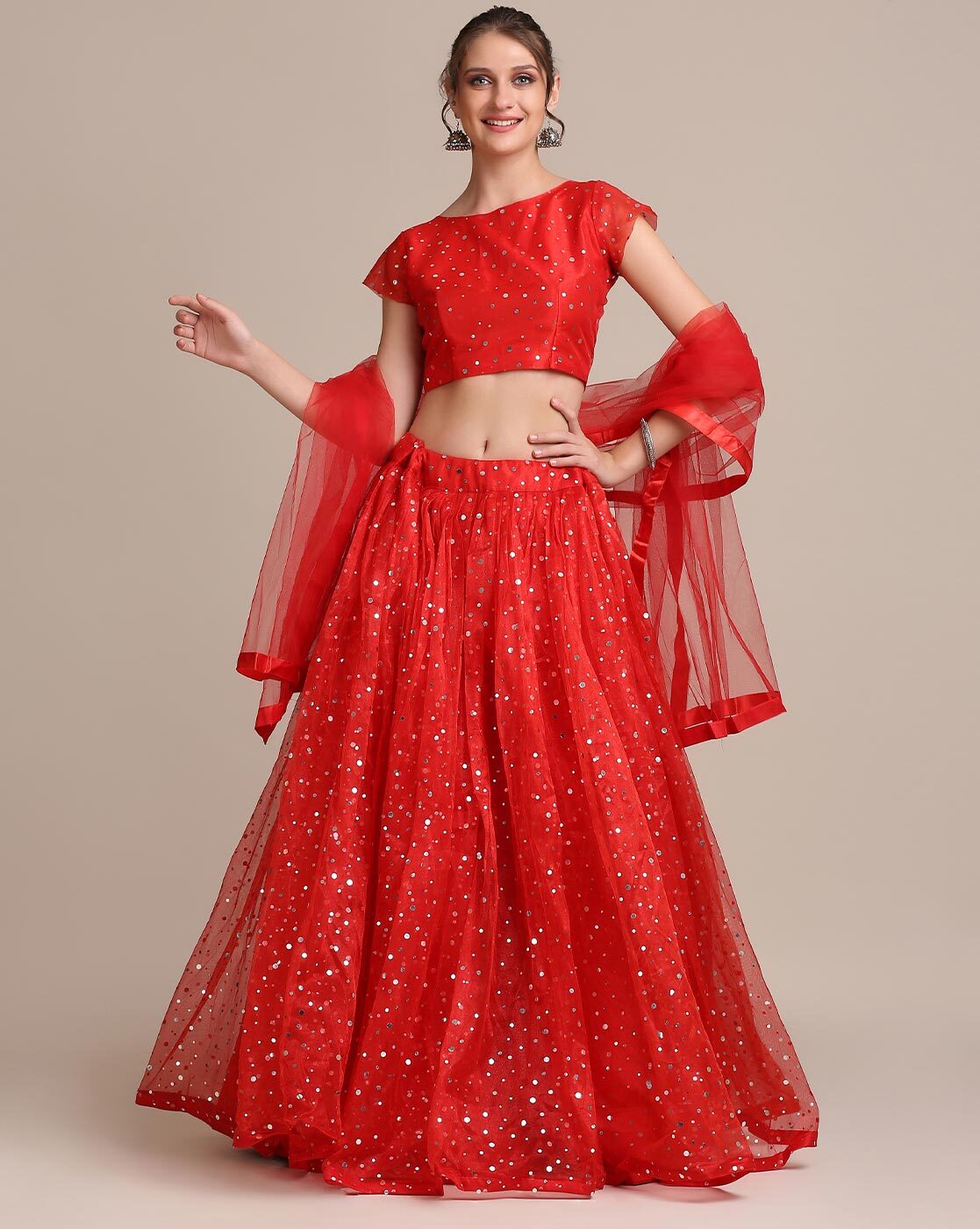 Red Embroidered Bridal Lehenga Choli Latest 1908LG04