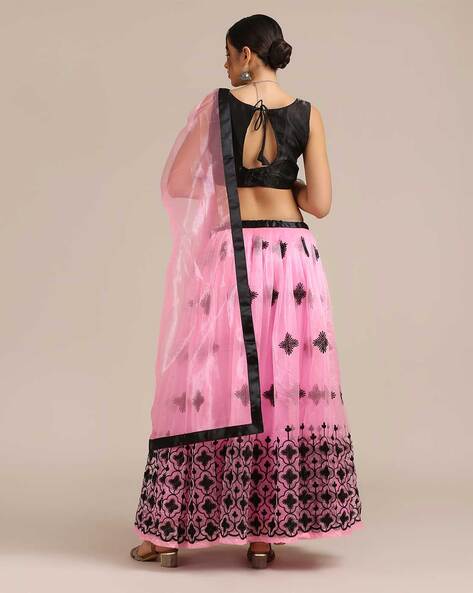 Pink & Black Inverted Chevron Printed Lehenga Set Design by Rajat tangri at  Pernia's Pop Up Shop 2024
