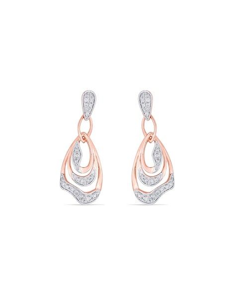 Ashoka Diamond Drop Earrings in 18K Rose Gold - Kwiat