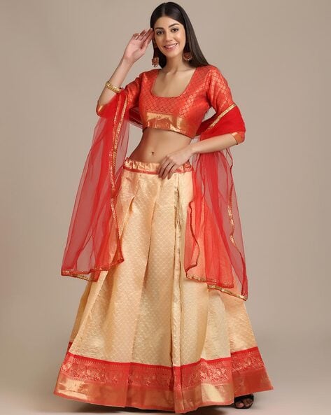 Shop Cream Wedding Lehenga Choli Online : 229026 -