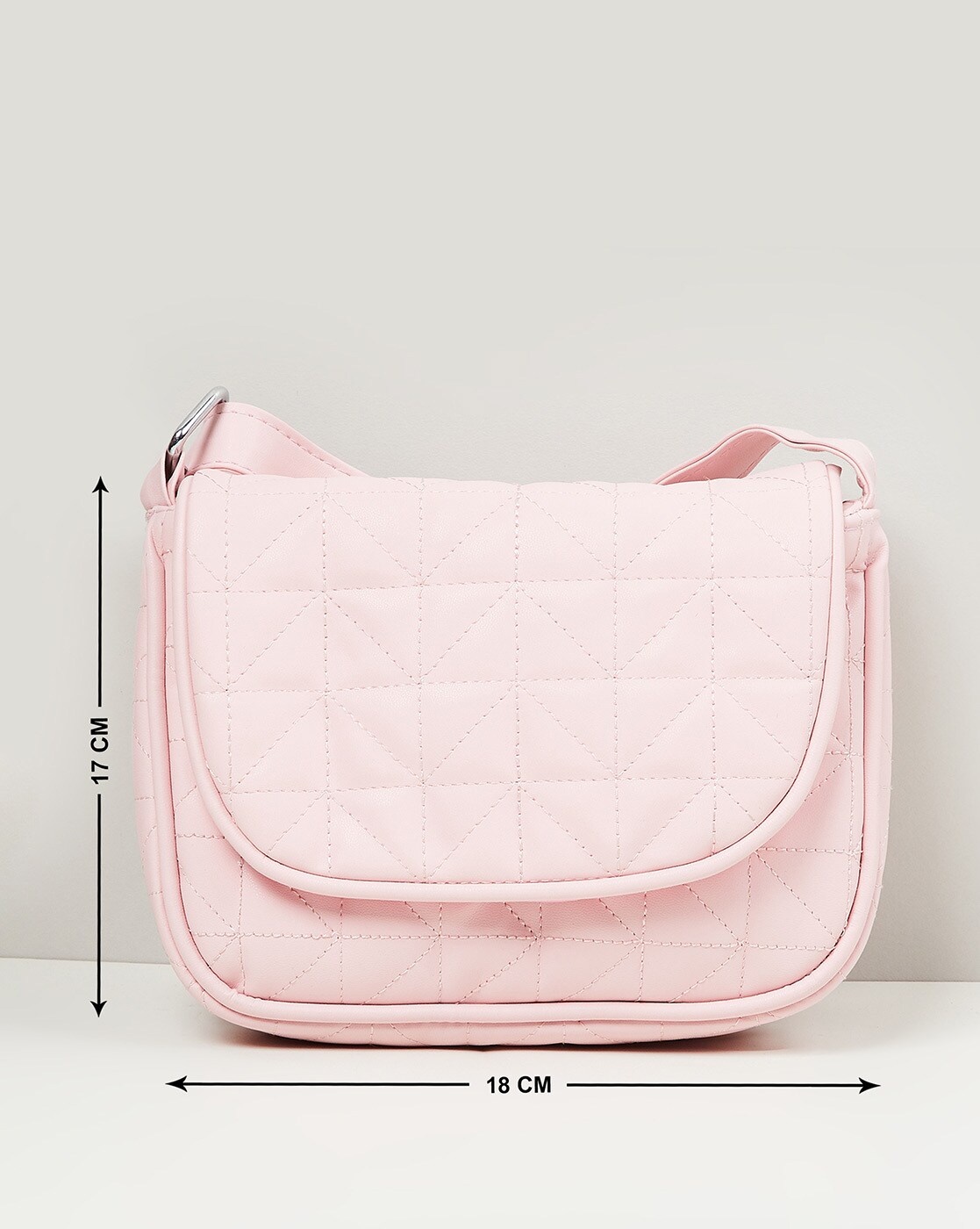 Quilted Pink Large Crossbody Bag