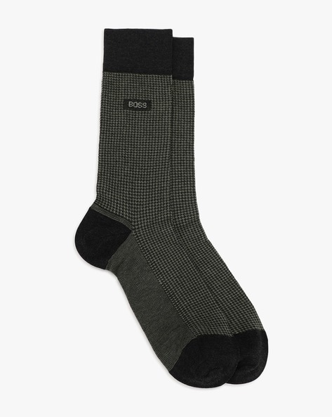 BOSS - Regular-length monogram socks in a cotton blend