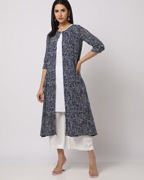 Printed Jacket with Button Closure