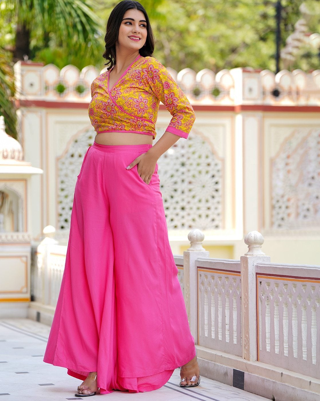 Rayon Crop Top With Palazzo Pant, 4 Colour at Rs 450/piece in Surat | ID:  25982552888