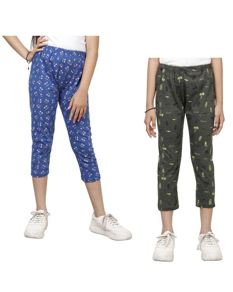 Buy Green & Blue Trousers & Pants for Women by INDIWEAVES Online