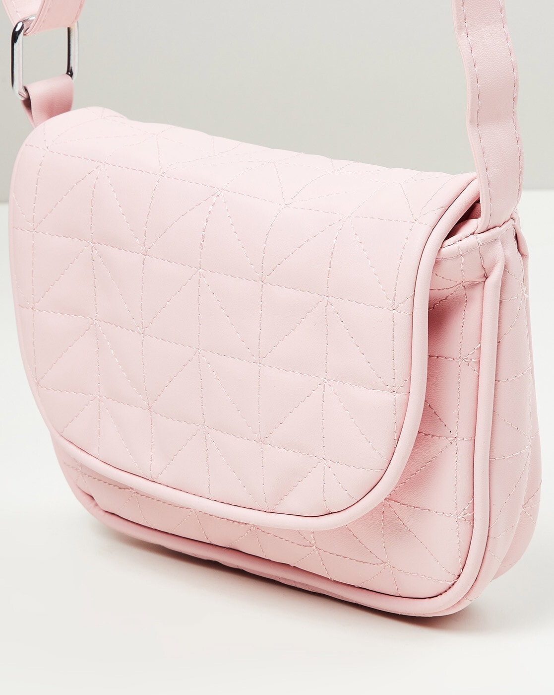 Quilted Pink Large Crossbody Bag