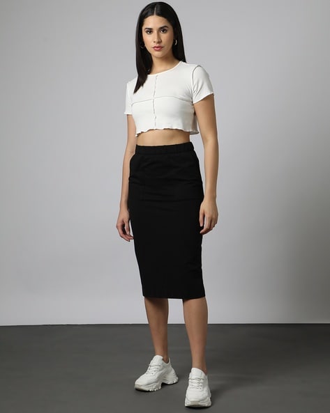 Buy Black Skirts for Women by Outryt Online