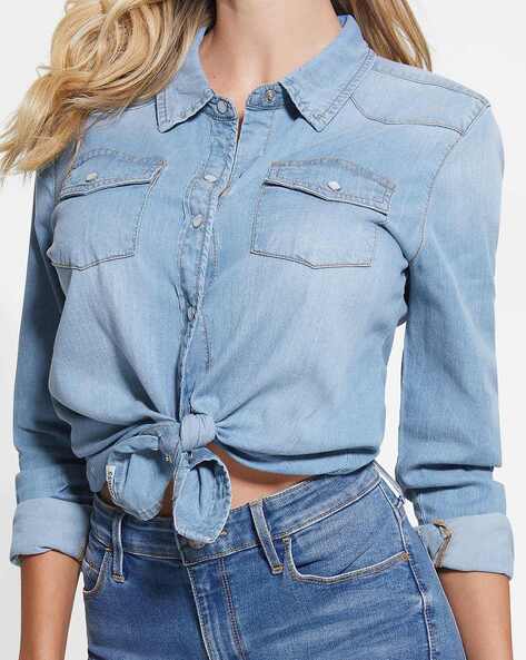 Jeans shirt for hot sale girl online