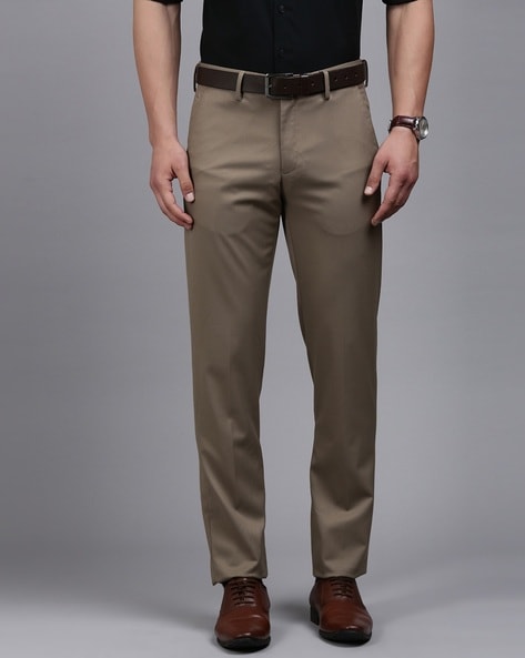 Louis Philippe Mid-Rise Slim Fit Trousers