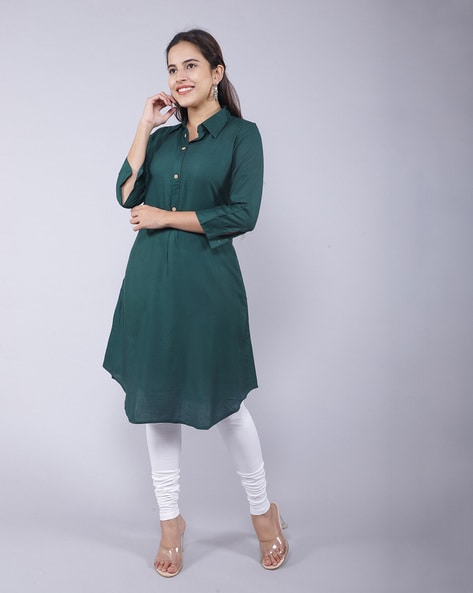 Buy Women's Cotton Kurti With Show Button Online In India At Discounted  Prices