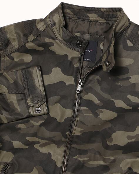 Camo on sale leather jacket