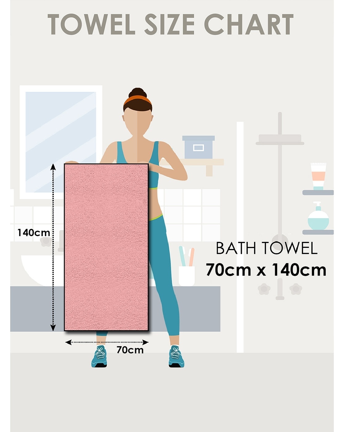 Bath sheet size online cm