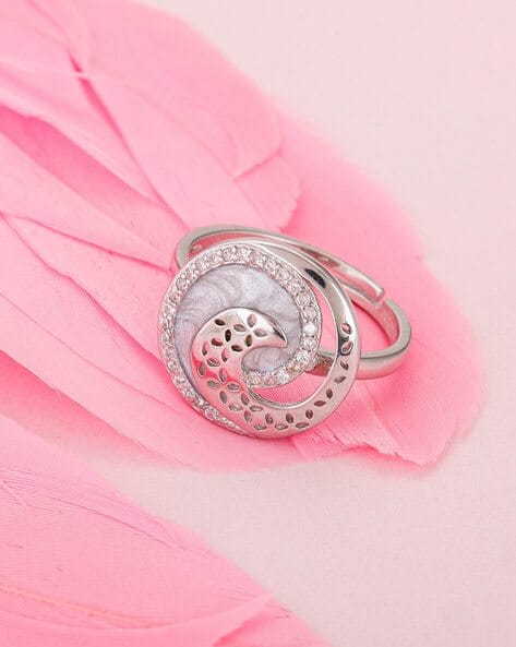 Giva Sterling Silver Spiral Symphony Cocktail Ring