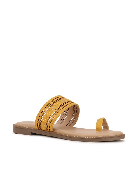 Bata Perforated Toe-Ring Sandals