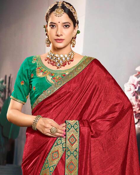 Buy Wine Sarees for Women by Saree mall Online