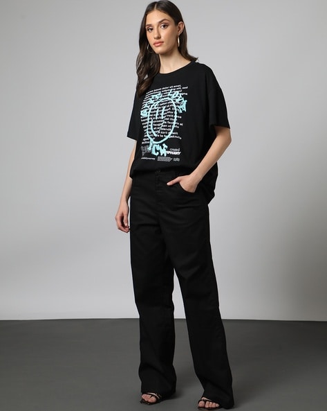 Buy Black Tops & Tshirts for Women by Outryt Online