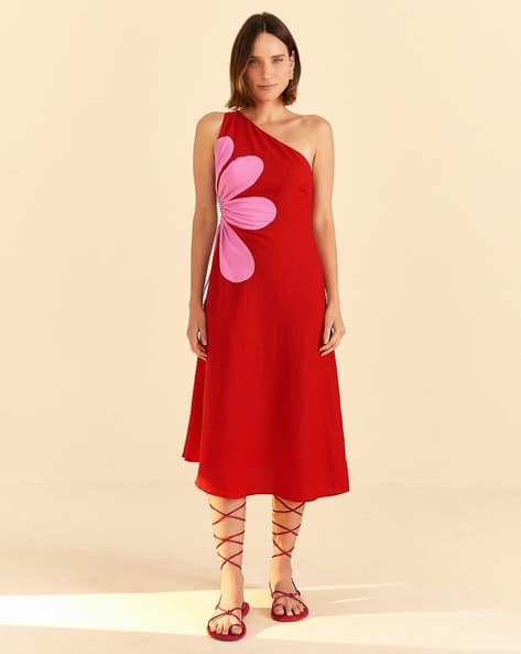 farm rio one-shoulder cutout dress Farm Rio One Shoulder Dress Anthropologie Maxi Cutout Floral Tropics Size XL NEW