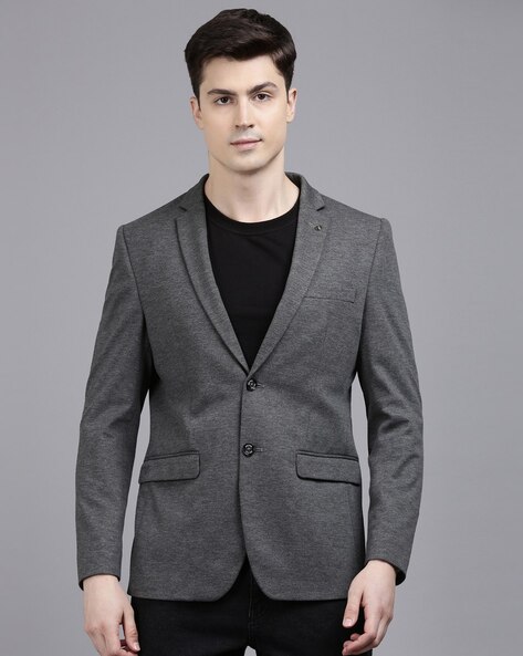 Dark grey blazers sales