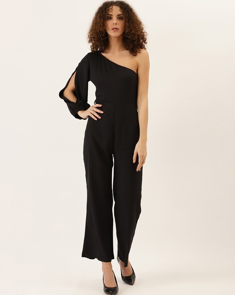 One shoulder cut store out jumpsuit