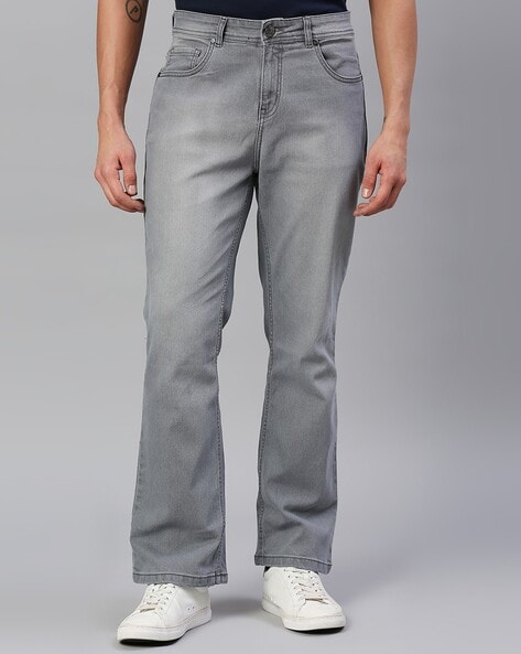 STRAIGHT FIT JEANS - Mid-gray