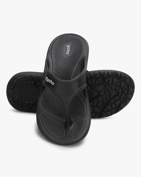 Buy Black Flip Flop Slippers for Men by YOHO Online Ajio