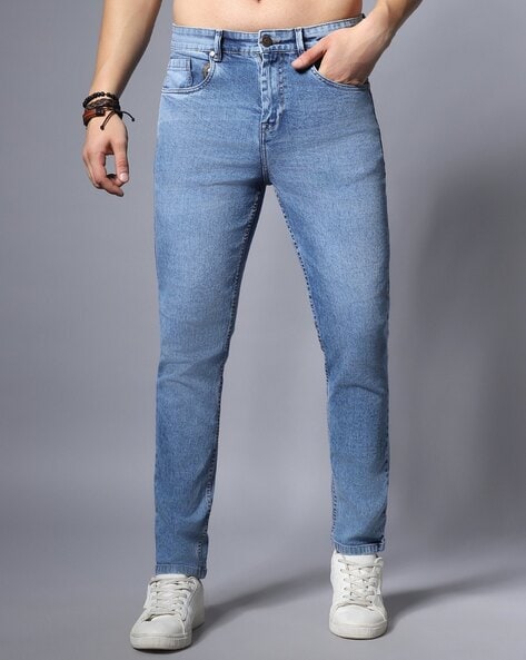 Summer Men Thin Loose Straight Jeans Classic Style Business Casual High  Stretch Denim Pants Light Blue Dark Blue Brand Trousers
