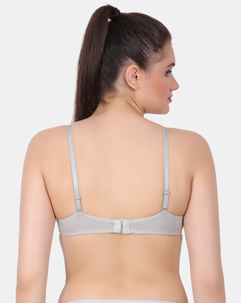 Buy Emosis Women Grey Bralette Cotton Blend Full Coverage Lightly Padded Bra  Pack of 1 (40) Online at Best Prices in India - JioMart.