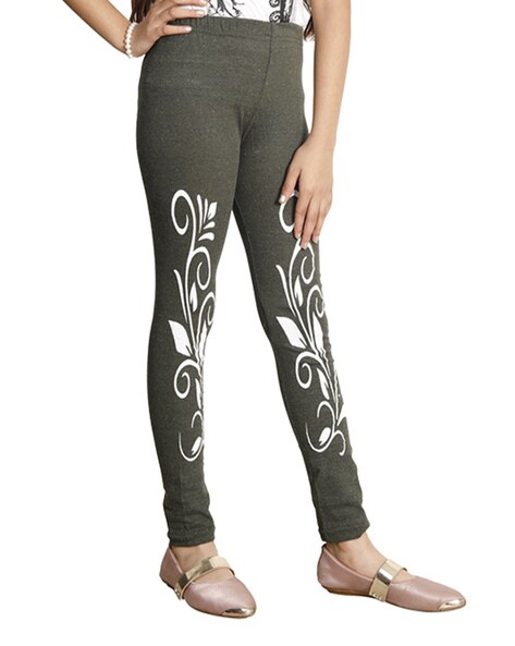 Pack of 4 Floral Print Leggings with Elasticated Waist
