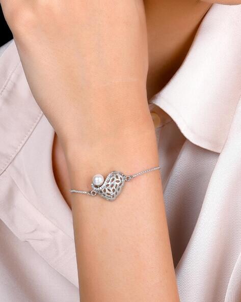 Buy TARAASH 925 Sterling Heart Silver Bracelet For Girls | Silver Bracelet  | Pure Silver Bracelets For Women at Amazon.in