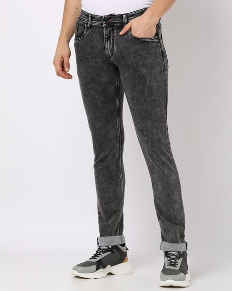 Men Mid-Wash Slim Fit Jeans