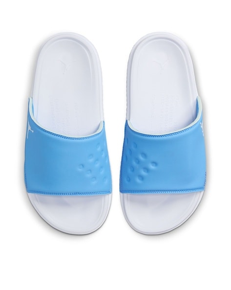 Blue best sale slides nike