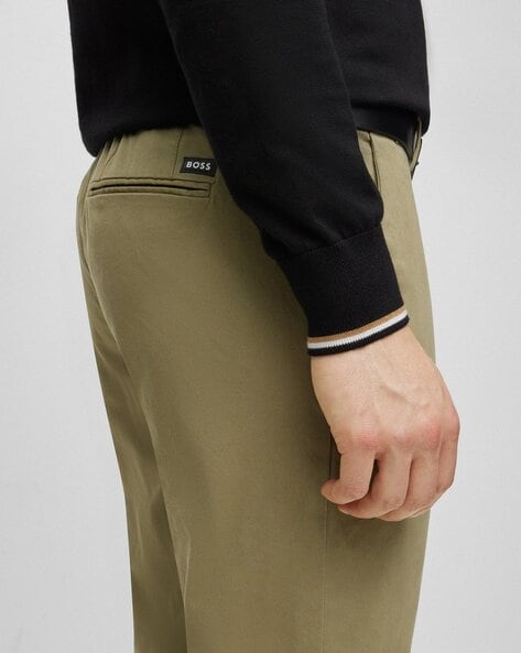 Caccioppoli Cotton Gabardine Topaz Khaki Pants – StudioSuits