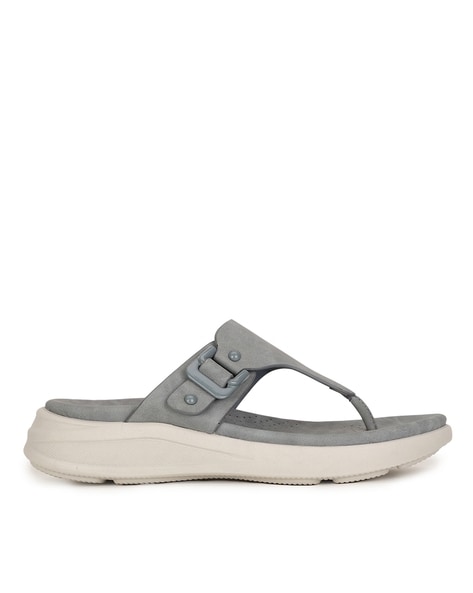 Bata grey online slippers