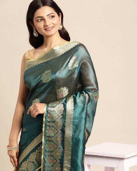 Buy Rama Green Sarees for Women by KIMISHA Online