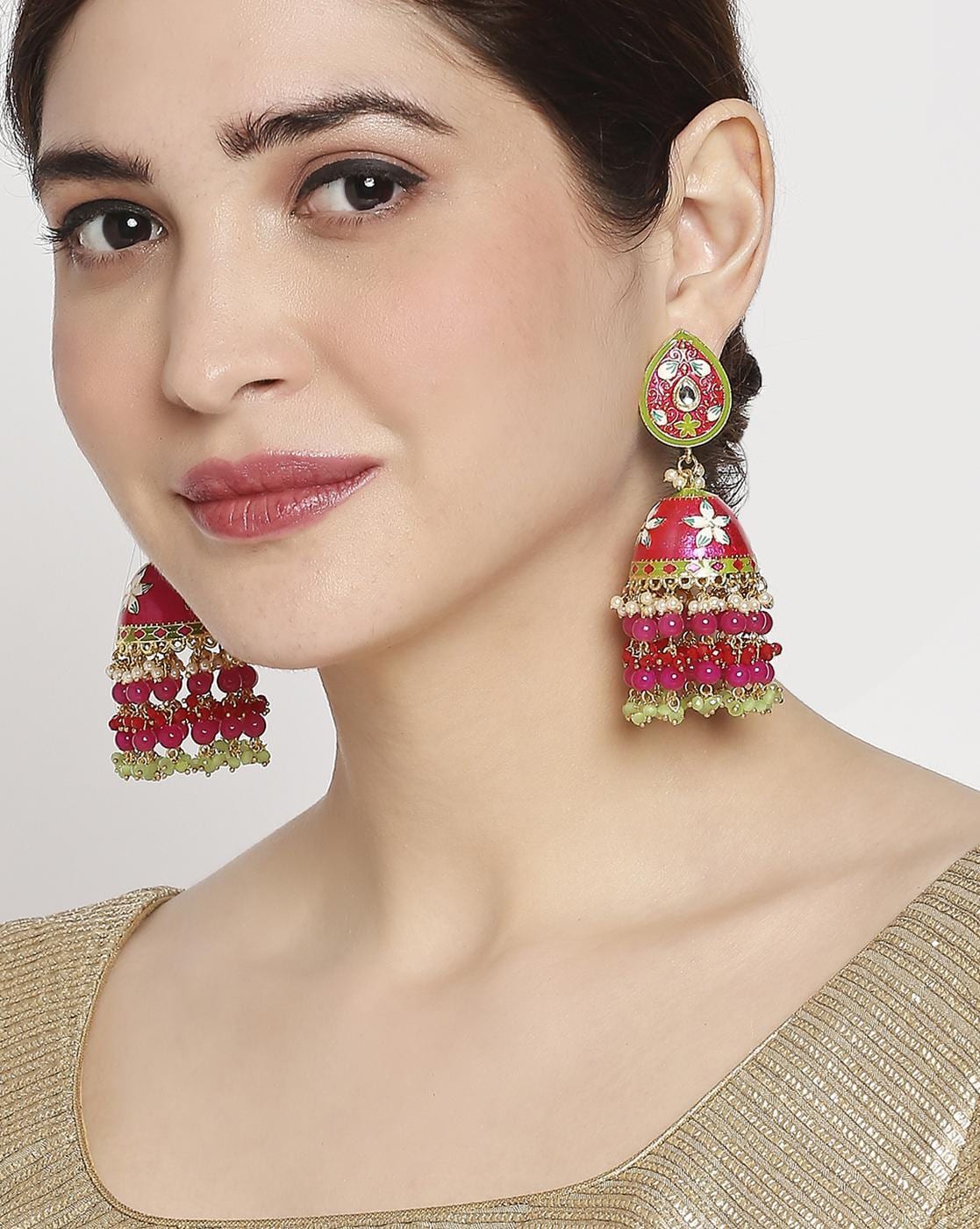 Aahna' Pink Earrings – I Jewels