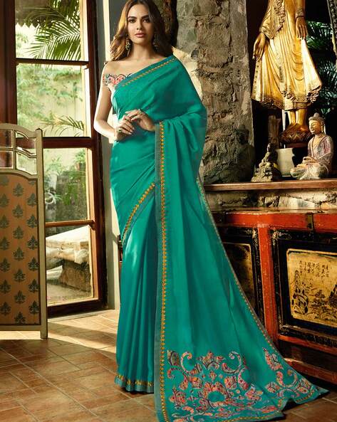 Shop Green Saree Online in USA at AndaazFashion.com