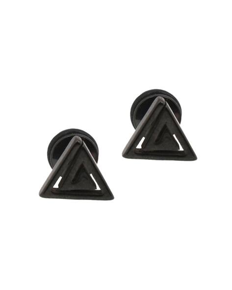 Oomph Triangle Stainless Steel Stud Earrings