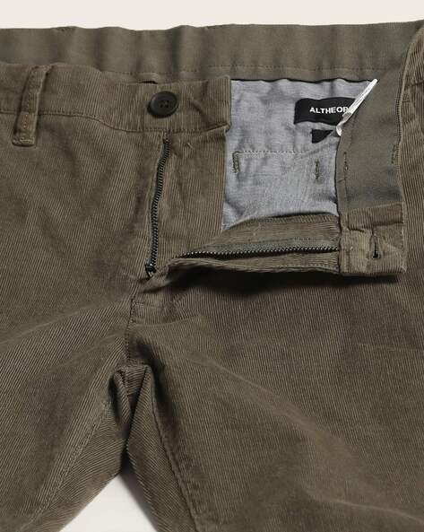 Buy Arrow Sports Low Rise Bronson Slim Fit Corduroy Trousers - NNNOW.com