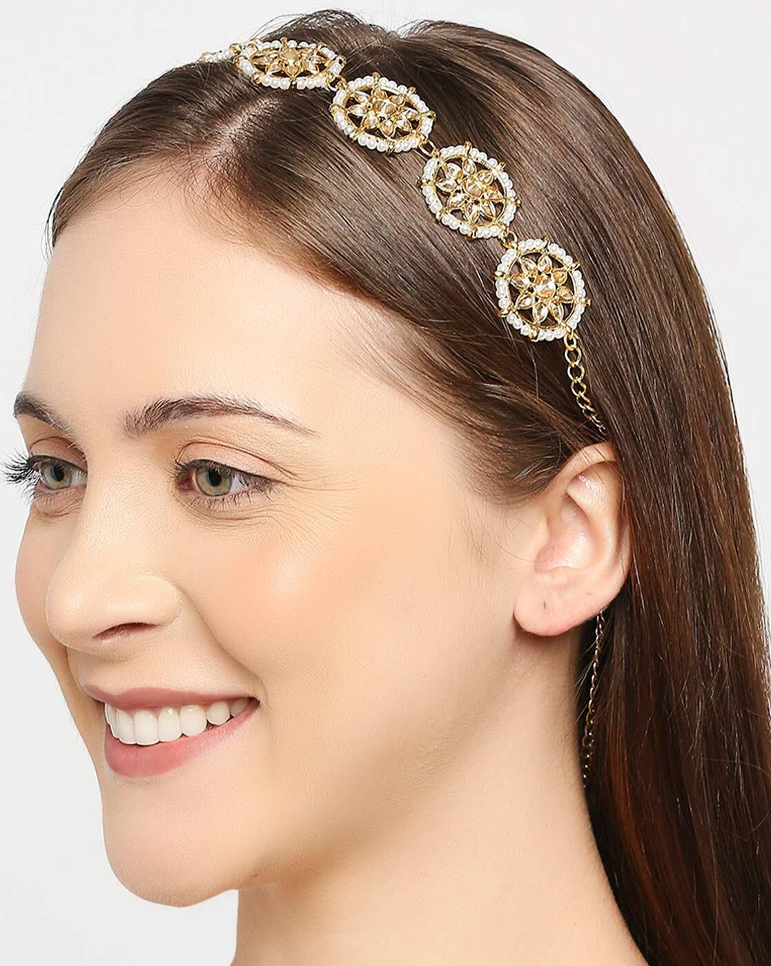 Buy White & Gold-Toned Hair Accessories for Women by Fabula Online