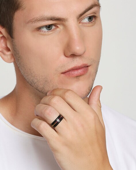 Black Men Rings Titanium Steel Ring for Women Matte Surface Brushed Unisex  Fashion Rings Jewelry Gifts