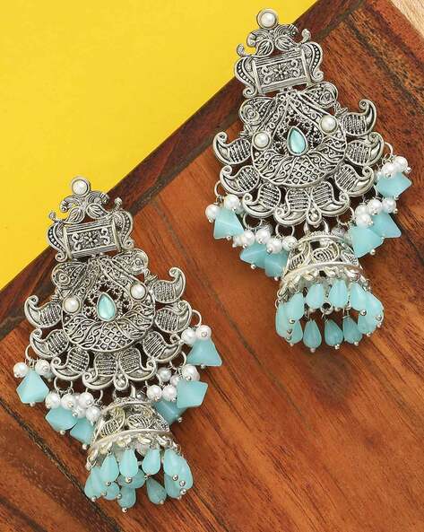 Handcrafted German Silver Oxidized Earrings | Handloom E-commerce